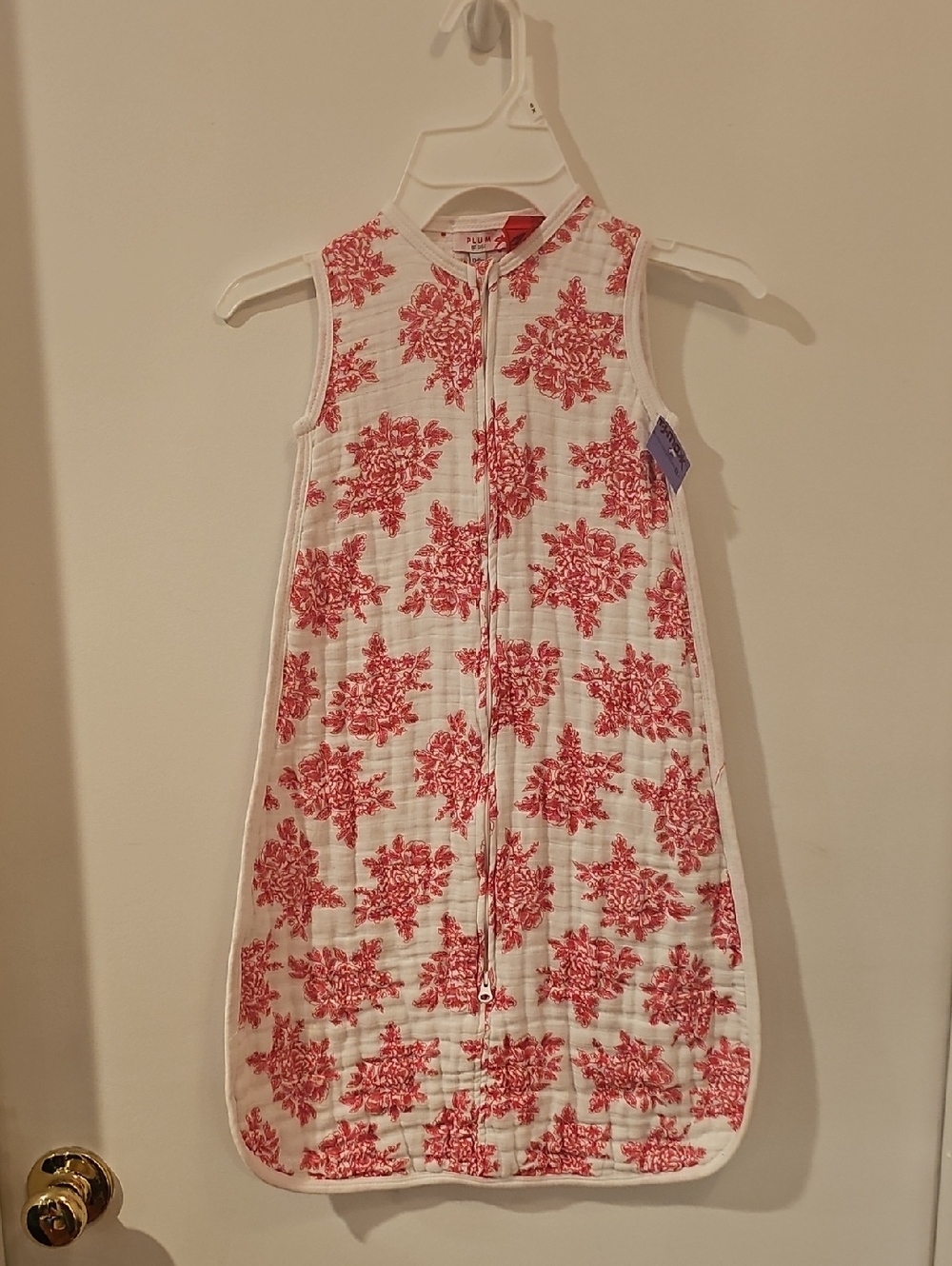 Plum Brand Sleeveless Baby Sleep Sack with Red Floral Print